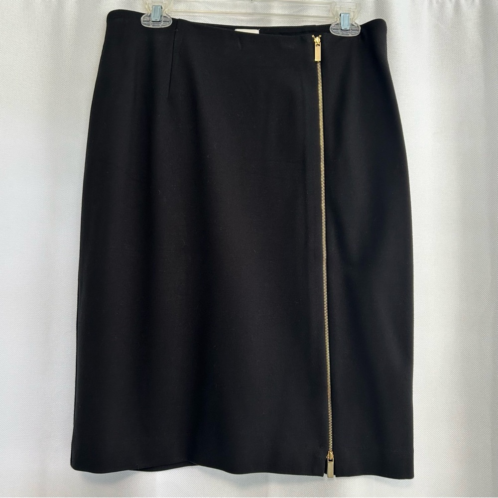 Chico's Black and Gold Knee-Length Pencil Skirt